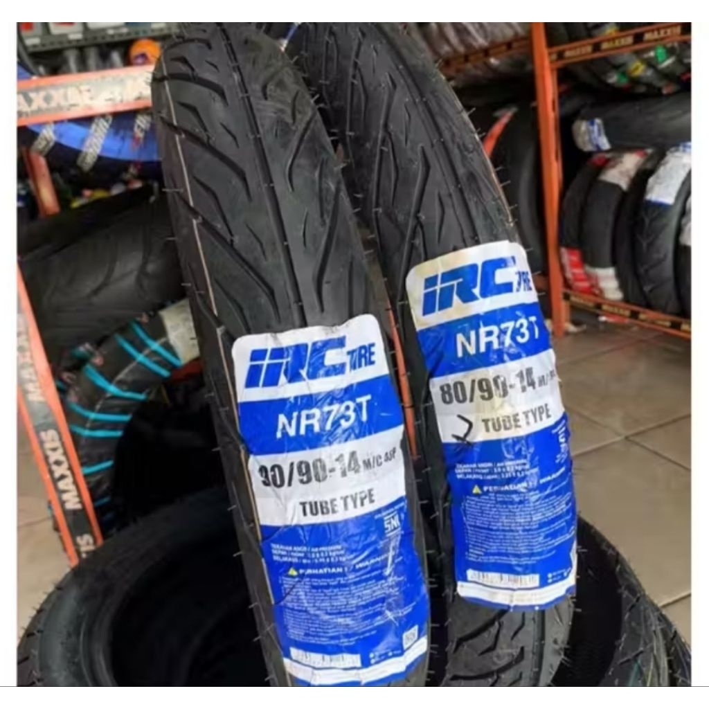 BAN LUAR IRC TUBE TYPE NR 76 DAN NR73T UKURAN 80/90-14 IRC TUBE TYPE PRODUKSI TERBARU
