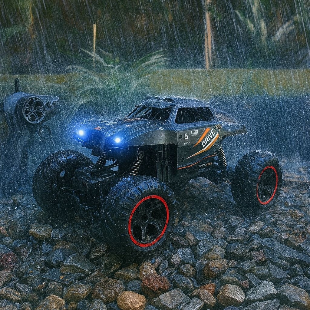 Mobil Rc Offroad 4x4 Anti air LED dan efek spray skala 1:14