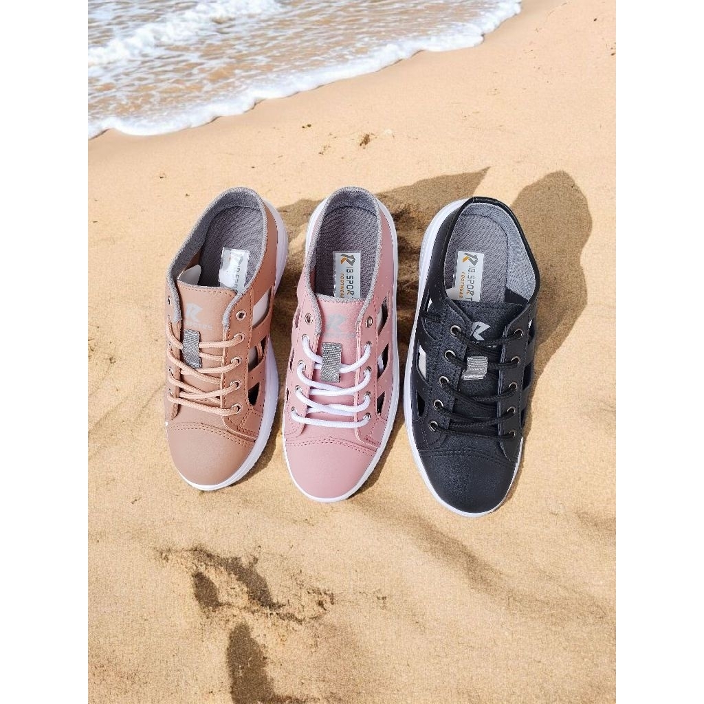 Sepatu sandal sneakers selop wanita model Korea