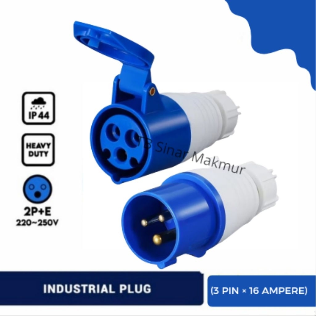 Plug Panel Mobile Surface Mounting Industrial Plug / Soket Industri / Coupler / Male Female 16A