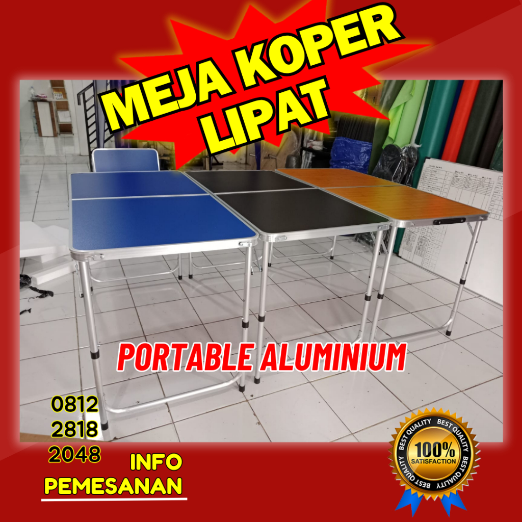 MEJA LIPAT KOPER PORTABLE MEJA LIPAT DAGANG MEJA JUALAN MEJA PRAKTIS MEJA SEBAGUNA BERKUALITAS