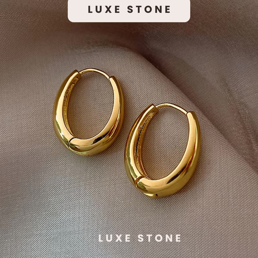 Anting Bulat Tittanium Alloy Anting Hijab Perhiasan Sederhana