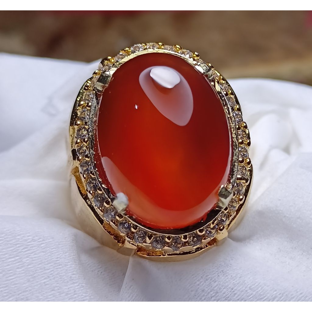 CINCIN BATU AKIK NATURAL SULAIMAN MADU 100% ASLI