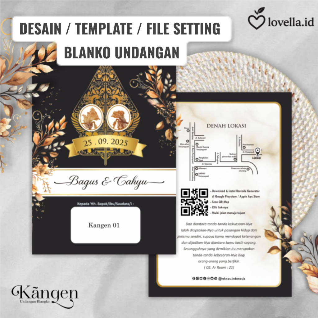 File Setting CDR Undangan Blanko Kangen 01 - Template Desain Undangan Siap Edit