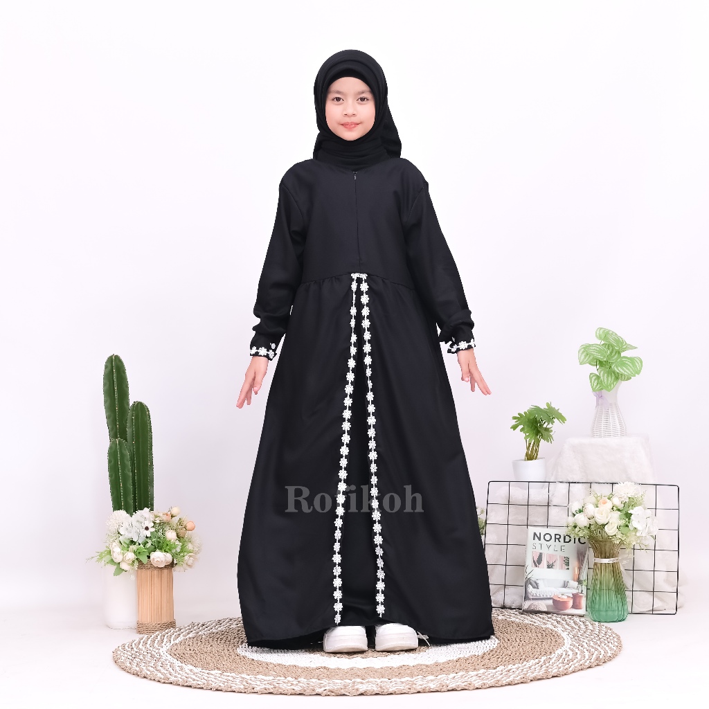 Fareha Gamis Anak Perempuan Polo Linen Renda