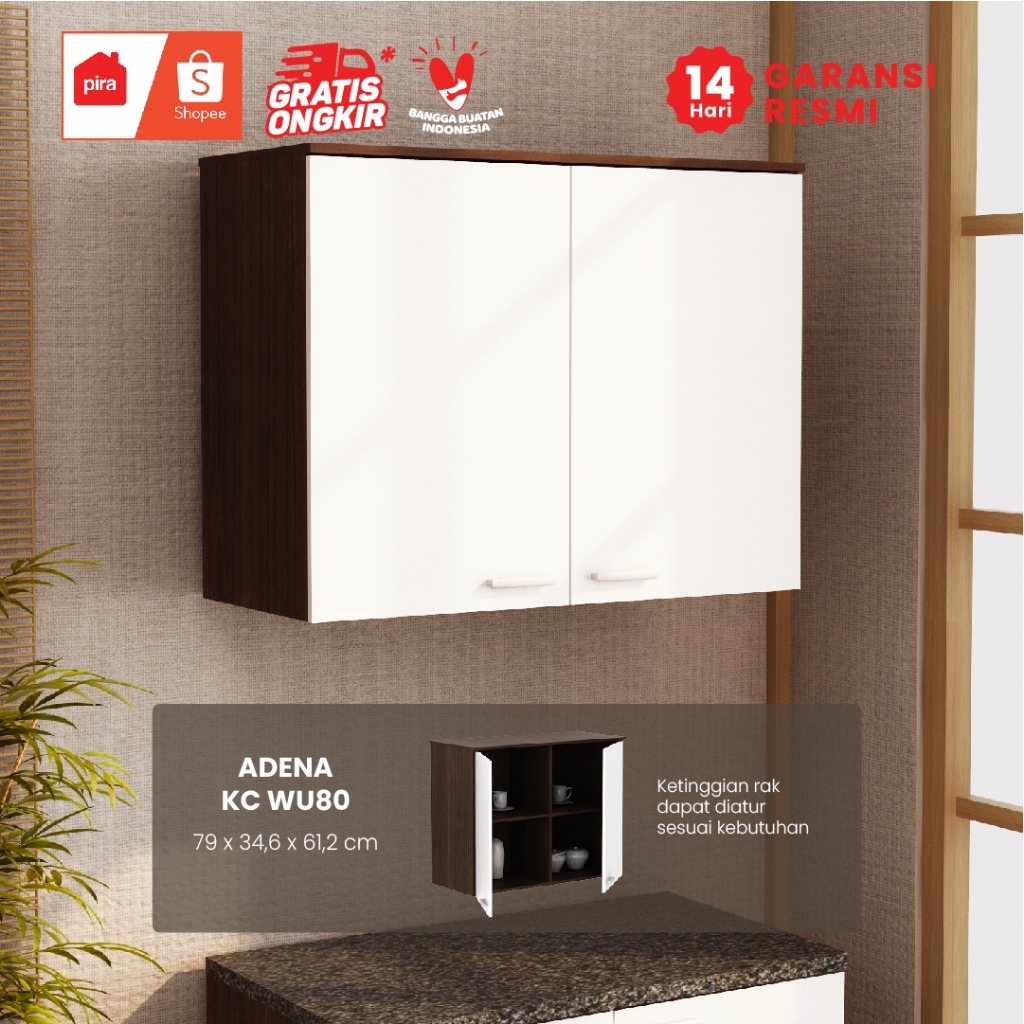 Pira Metropolis by Shopee - Adena KC WU80 Rak Gantung Dapur