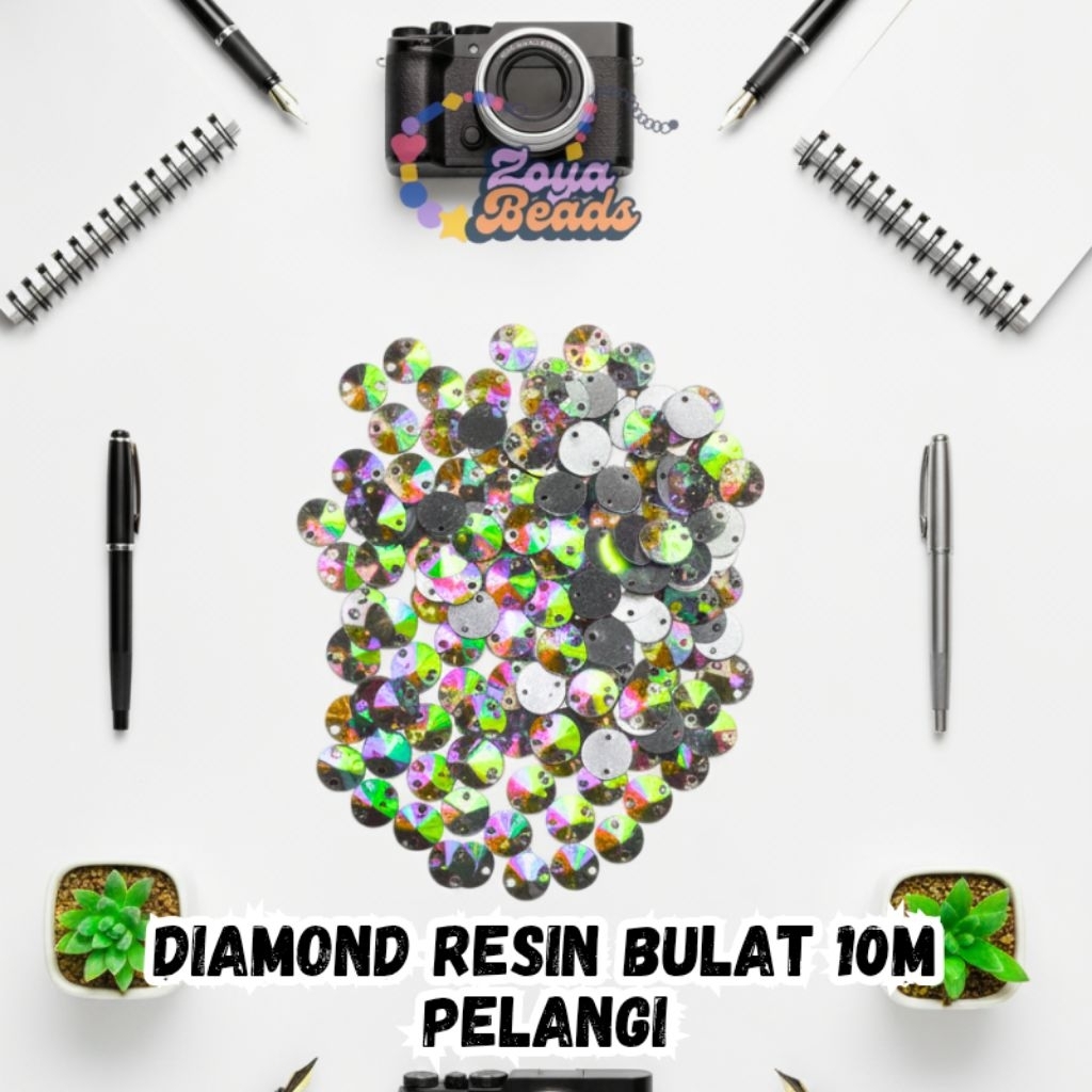 Diamond Resin Bulat 10M Pelangi / Payet Resin / Mute Resin / Payet Bulat / Diamond Resin / Payet Pel
