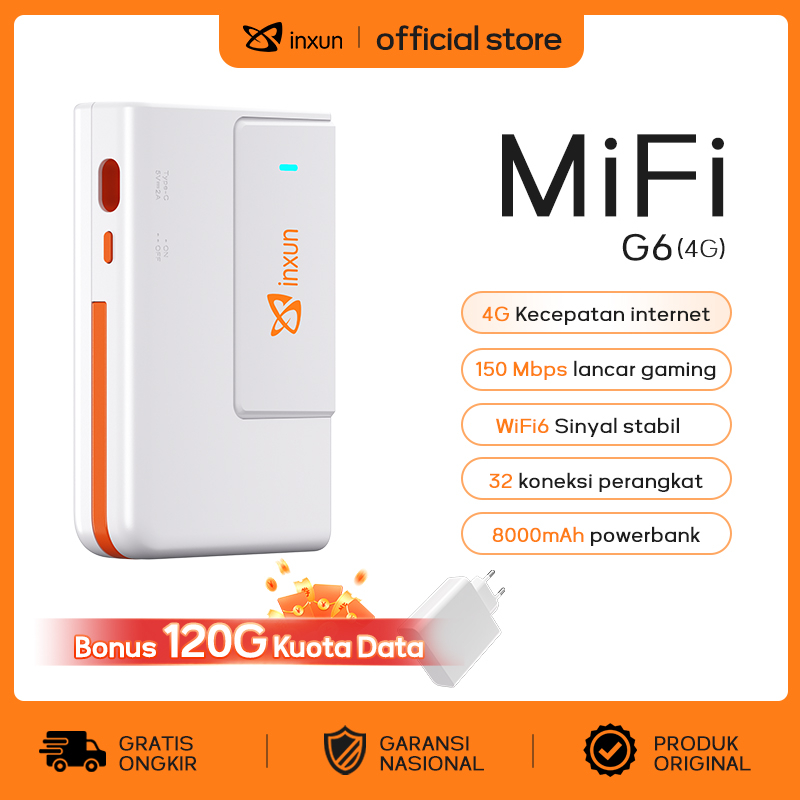 [SAMEDAY] COD Bonus 120GB PocketWifi+Powerbank dan Charger modem wifi 4G all operator 4Gmifi Wifi6 m