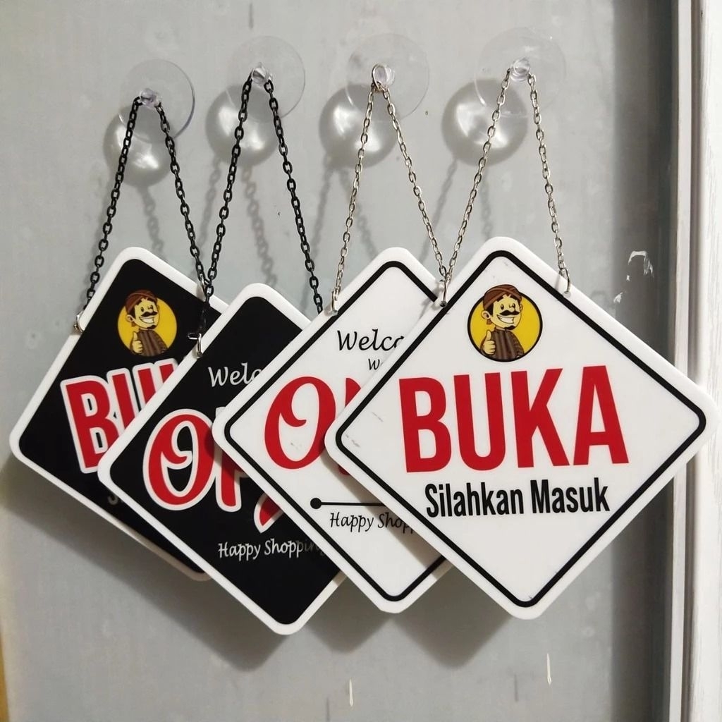 OPEN CLOSED Akrilik siap pakai custom buka tutup