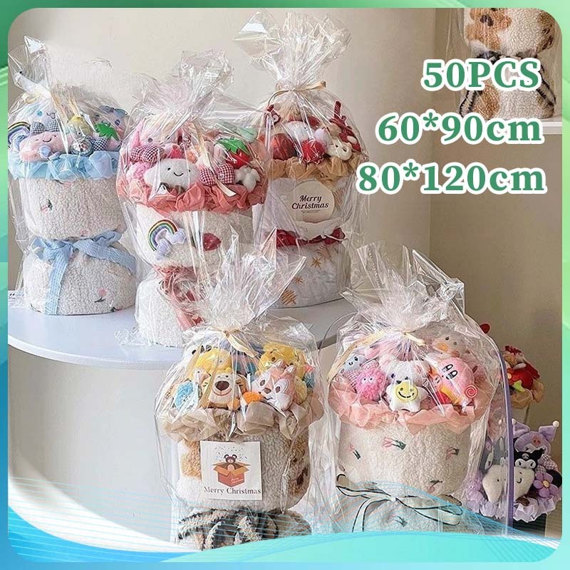 Kantong Plastik Pe Bening Tebal Pelastik Bening Jumbo Isi 50 Kantong Plastik Besar Bening 60 X 90 Cm