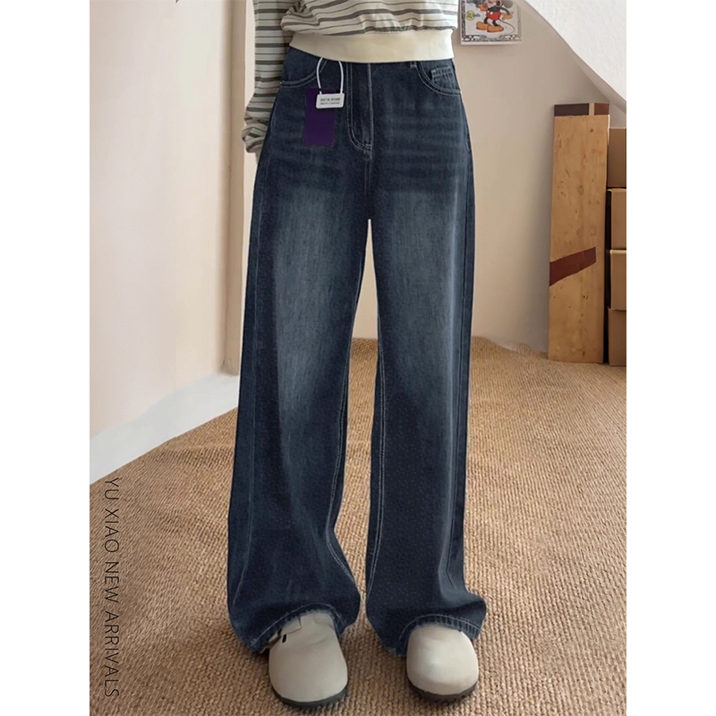 Celana Jeans Wanita Highwaist Kulot Jeans Saku Depan Retro Korean Style Terbaru Kekinian