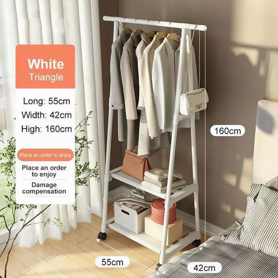 Triangle Stand Hanger Baju Anti Slip Beroda RAk Baju Gantung Minimalis Lemari Baju Gantung LEmari PA