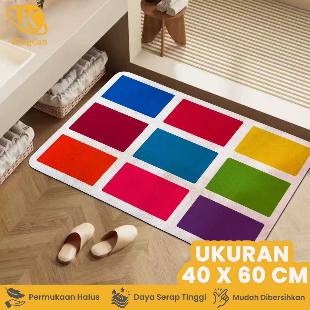 KINGCAN Keset Diatomite Karpet Anti-selip Penyerap Air Untuk Kamar Mandi