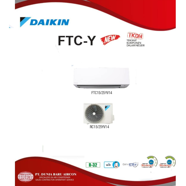 Ac Bandar Lampung 1 PK Daikin type STC 25 YV standart indonesia / ac split wall 1 pk
