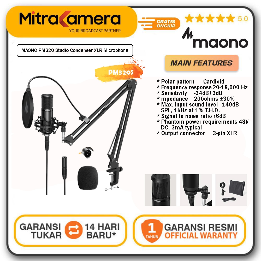 MAONO PM320 Studio Condenser XLR Microphone