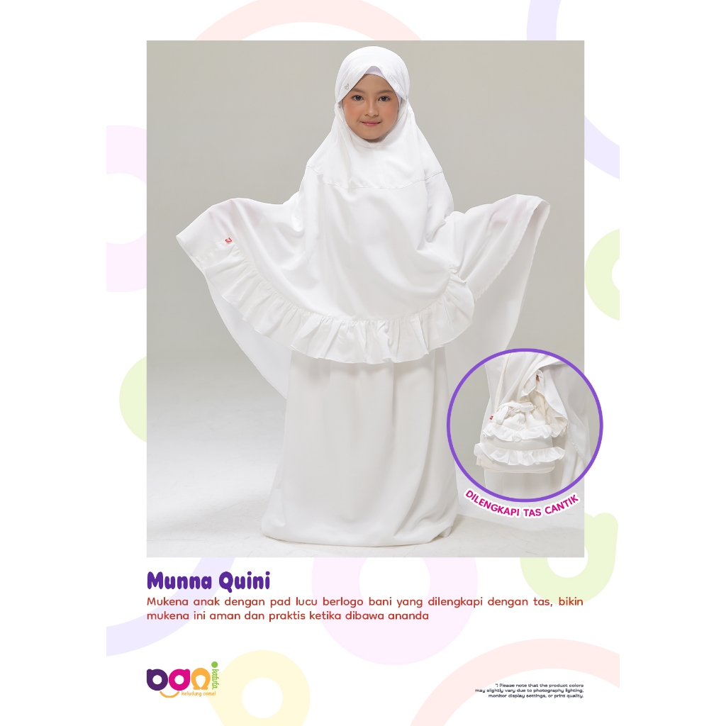 Munna Quini | Mukena Anak | Mukena Bani Batuta | Mukena Putih | Mukena Anak Rabbani [Ori Bani Batuta