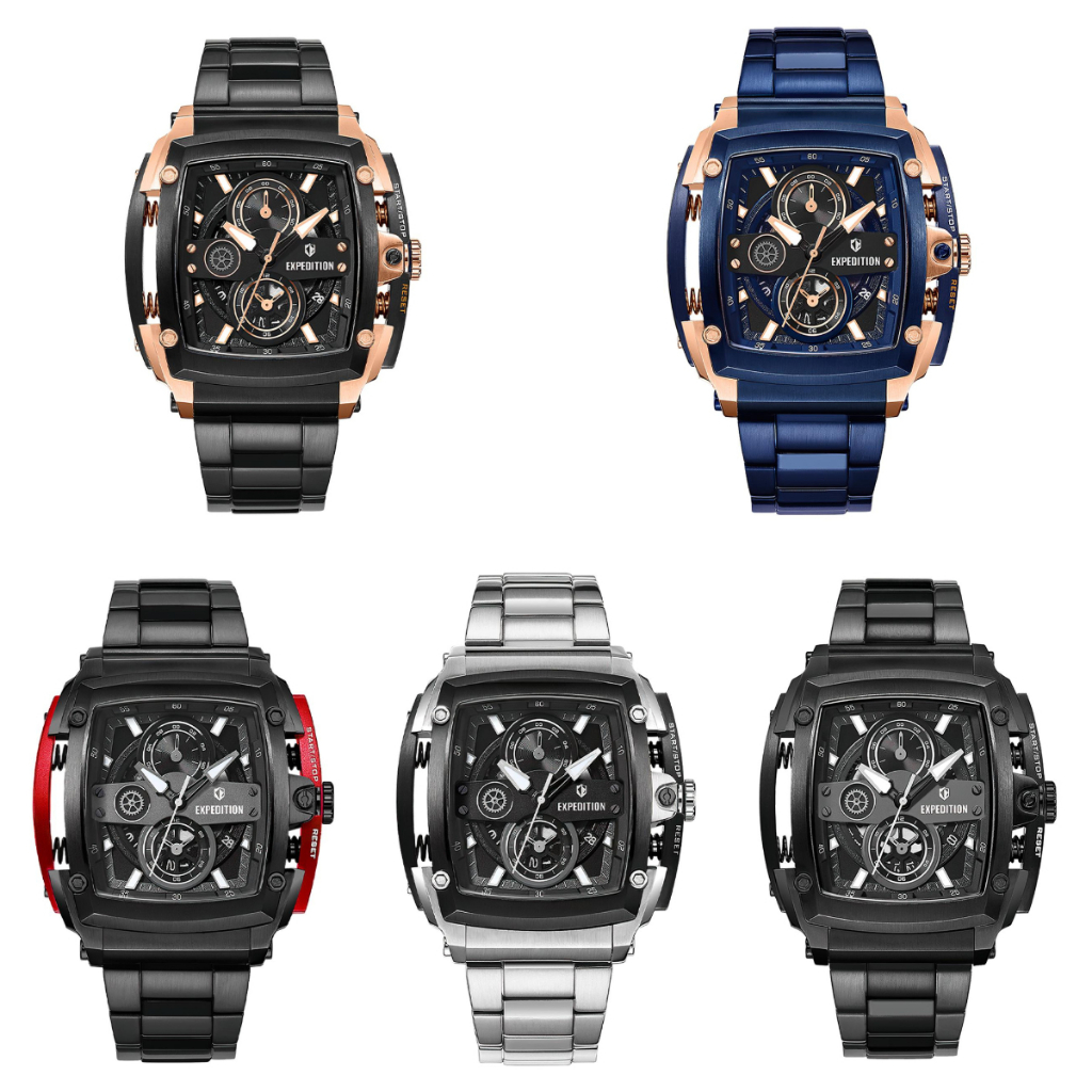 Jam Tangan Pria Expedition 3008 EXP 3008 / E 3008 / E3008 Rantai Original Garansi Resmi 1 Tahun