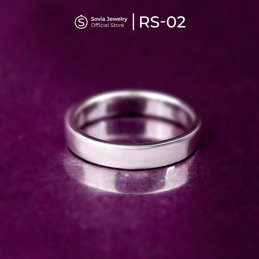 Sovia Jewelry - Cincin Single Cowok Lamaran Nikah Perak Silver Desain RS 02