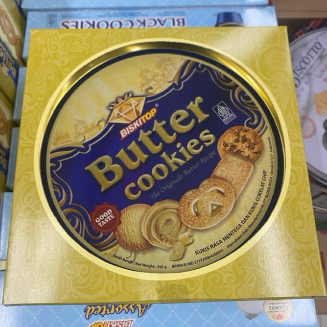 BISKITOP BUTTER COOKIES KALENG 350gr/BISKITOP BUTTER COOKIES KALENG 700gr/BUTTER COOKIES MURAH/KUE L