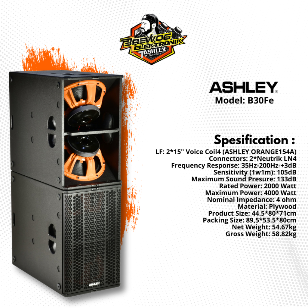 BREWOG ASHLEY NUSANTARA SUBWOOFER PASIF B30FE
