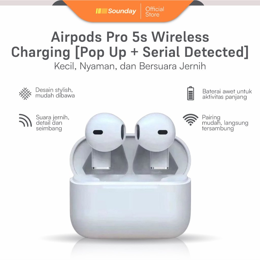 AirPods Pro 5S Edition Final Upgrade Bluetooth 5.3 Wireless Earphone Pop Up Serial Detected