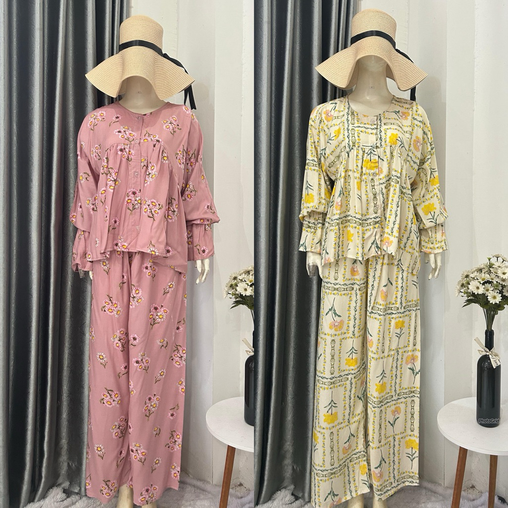 ZOYA SET JUMBO | oneset setelan panjang jumbo busui