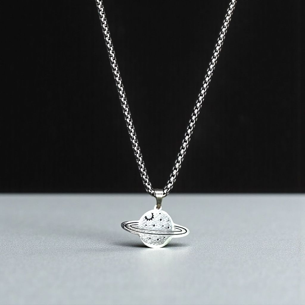 Kalung Pria Titanium Smile Necklace Billie Eilish Cross Thunder Star Bintang Pendant Korea Style