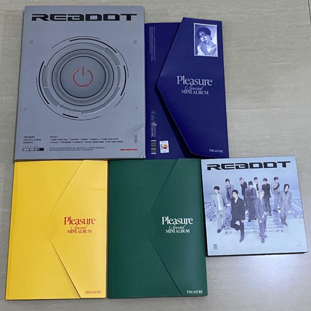 ALBUM OFFICIAL TREASURE REBOOT PLEASURE BLUE VER JAEHYUK YELLOW VERSION GREEN VERSION REBOOT DIGIPAC