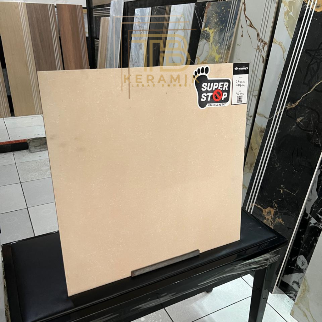 Keramik Cutting 50x50 Platinum Laxom Cream | Matt/Super Stop