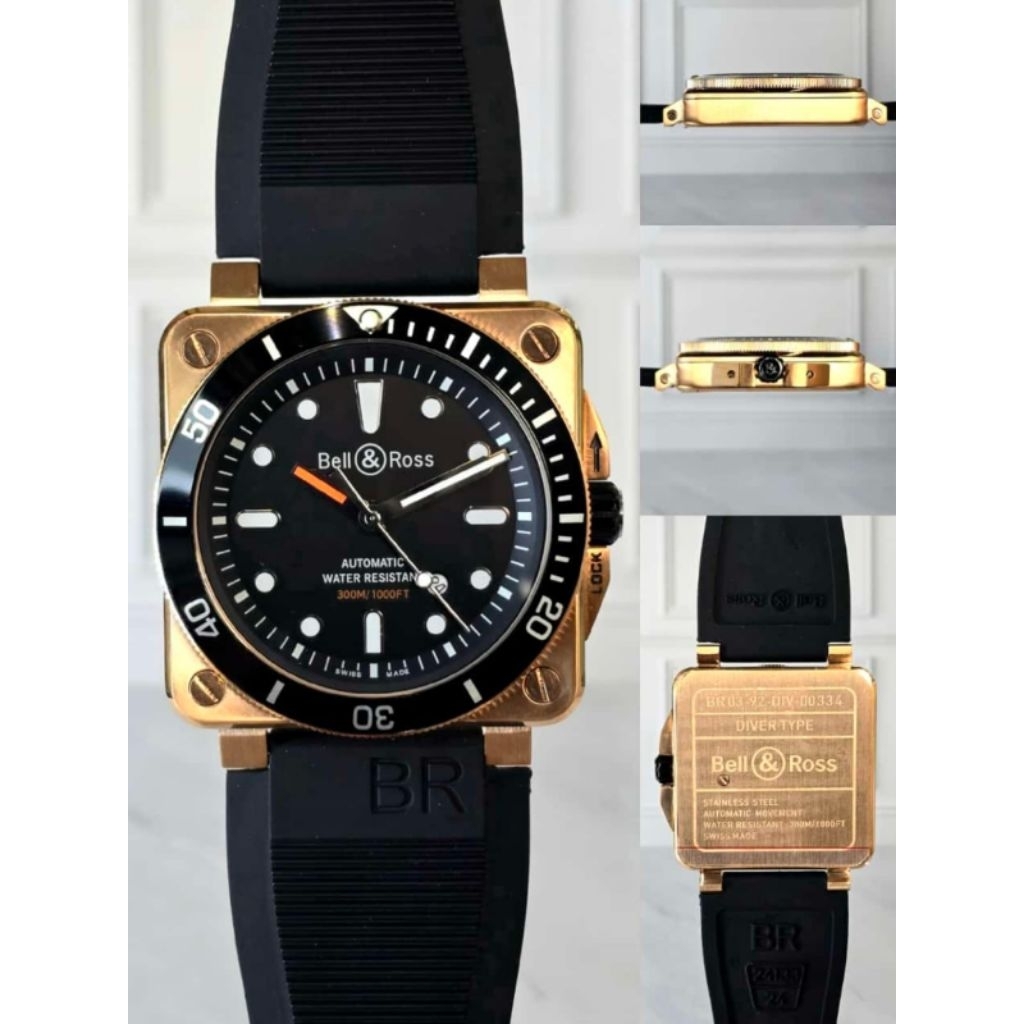 Jam mewah BR automatic 44mm diver 03-92 stainless steel japan