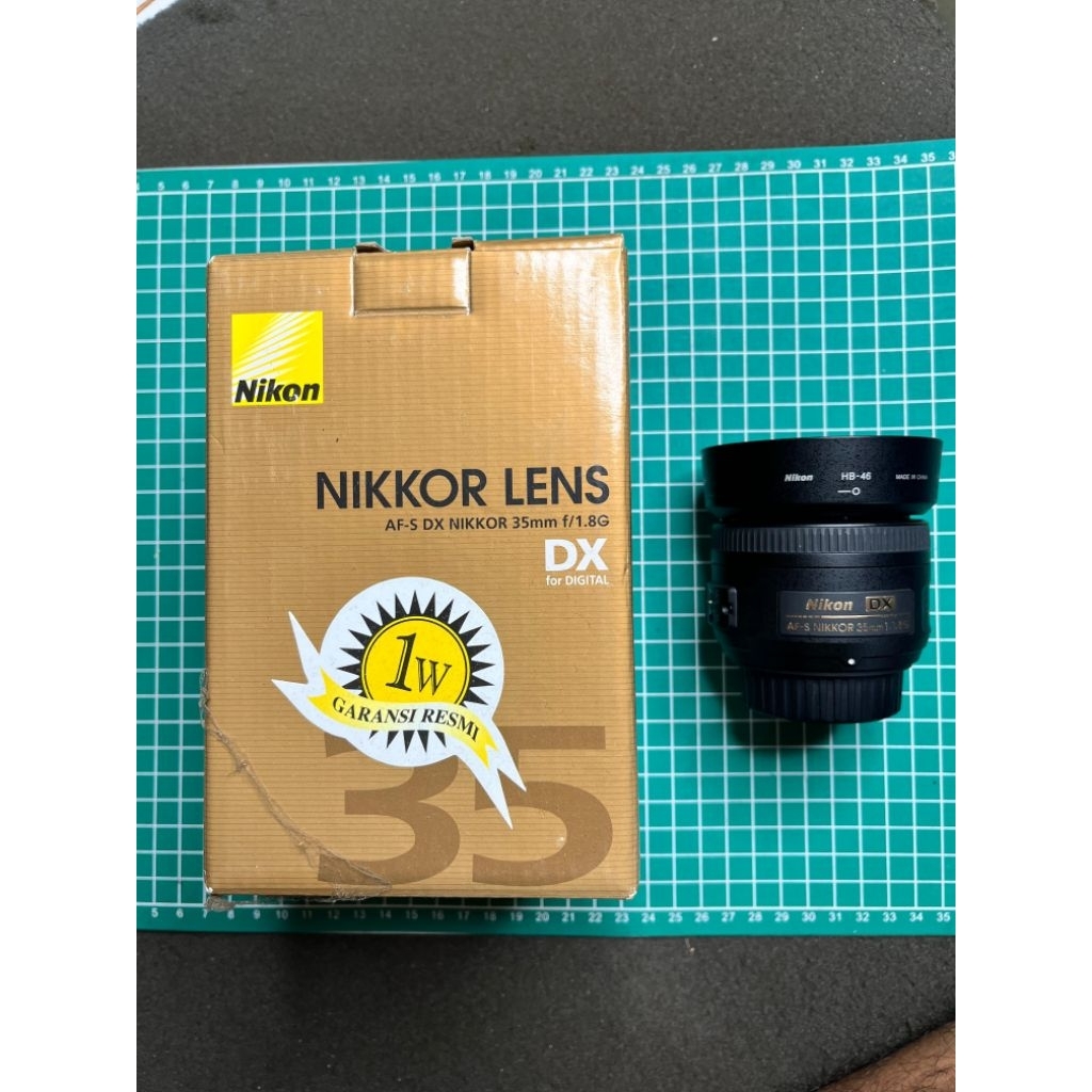 lensa Nikon AFS 35mm f1,8 DX - fullset - like new