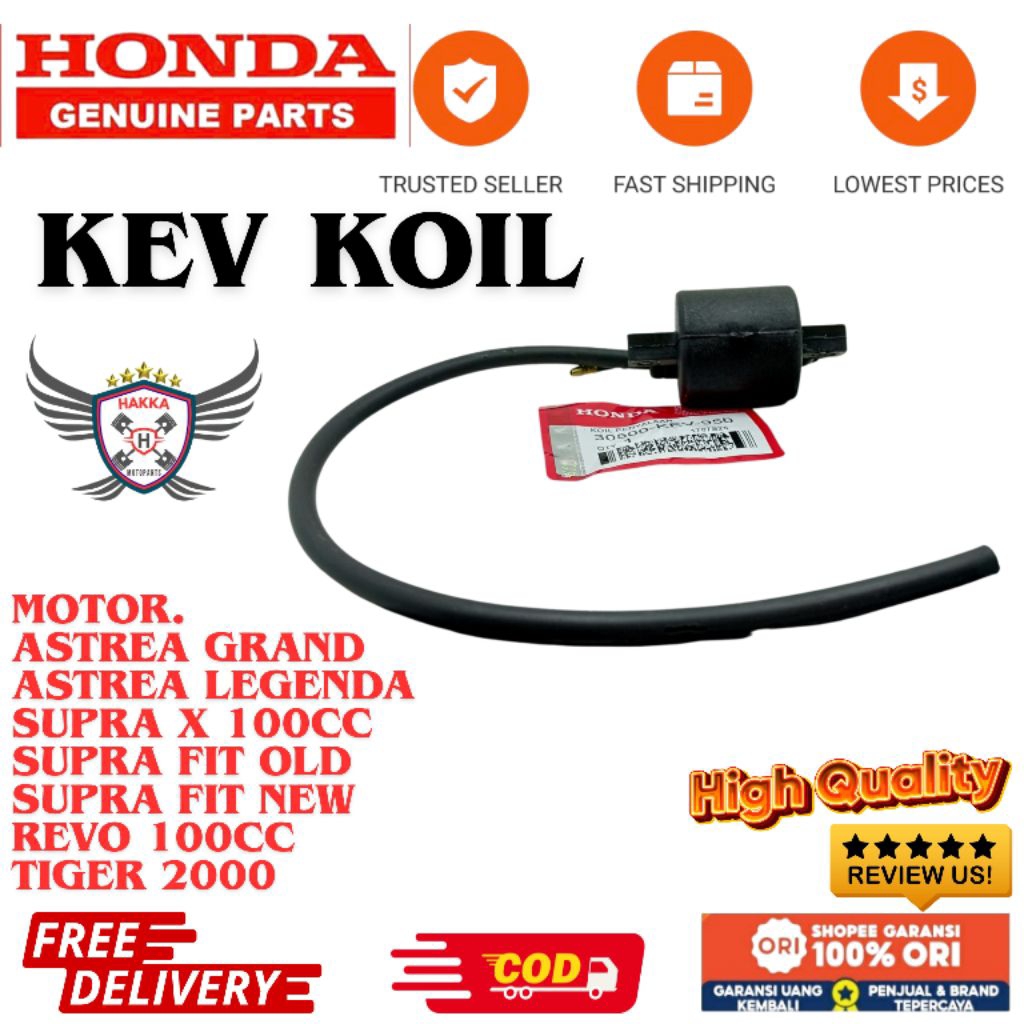 KEV ORIGINAL KOIL HONDA ASTREA GRAND, KOIL HONDA ASTREA LEGENDA, KOIL HONDA SUPRA X 100,KOIL HONDA S