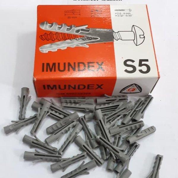 Fisher IMUNDEX S5 Isi 100pcs Fiser Viser Piser Visher Tanam Lubang Dinding 5mm 5 mm ASLI