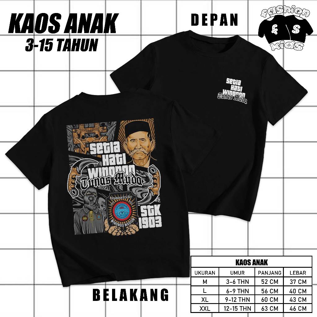 Kaos ANAK PSHW Winongo Tunas Muda - Baju Pencak Silat IPSI SH Setia Hati Winongo STK 1903 - KS 269