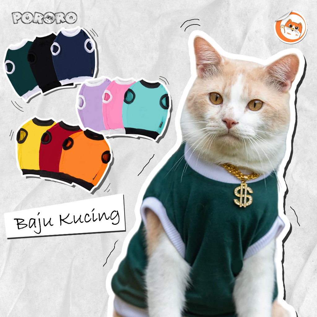 PORORO - Baju Kucing Pororo Basic Bahan Cotton Combed 30's