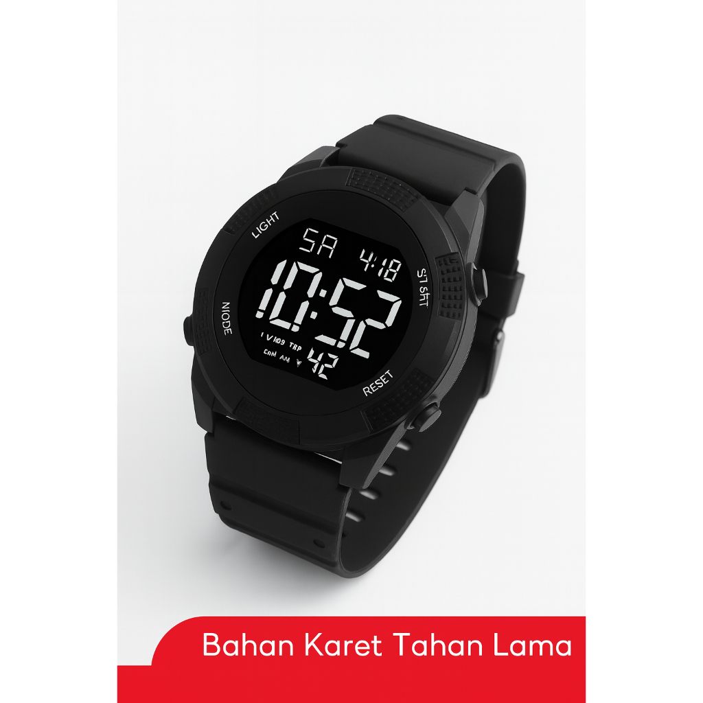 Jam Tangan Digital Pria 46mm Anti Air Karet
