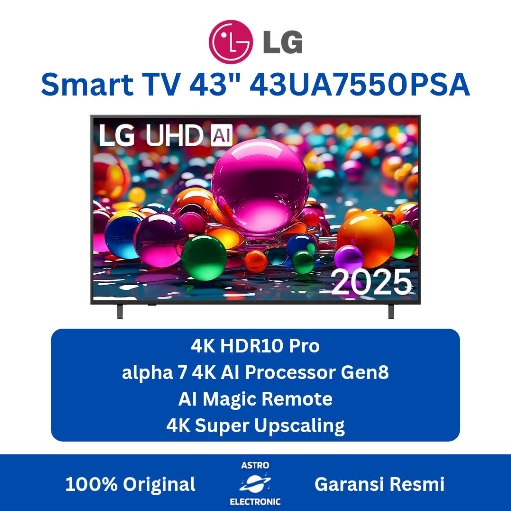 LG 43UA7550 / 43UA7550PSA 4K SMART TV 43 Inch