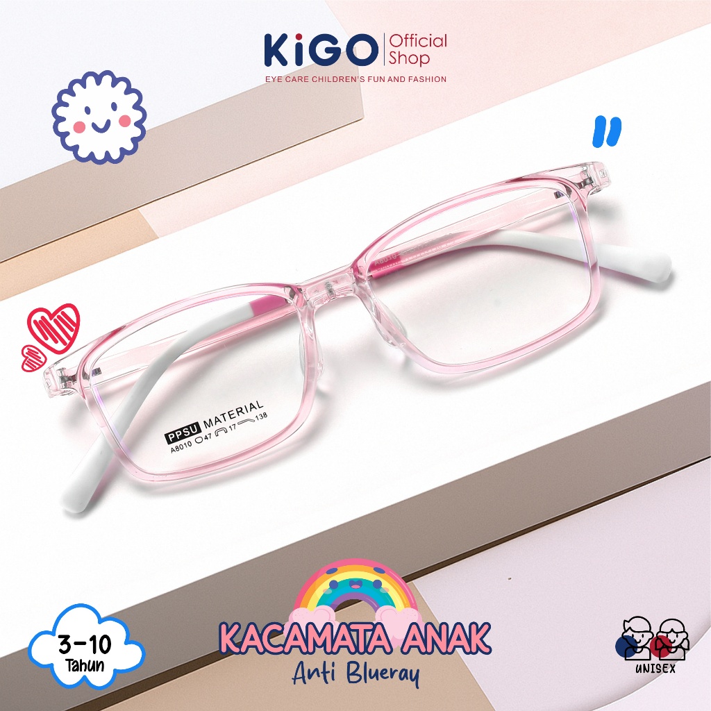 NEW PORODUK KIGO KACAMATA ANAK ANTI BLUERAY RADIASI BLUECROMIC MYOPIA BENTUK BULAT MATERIAL