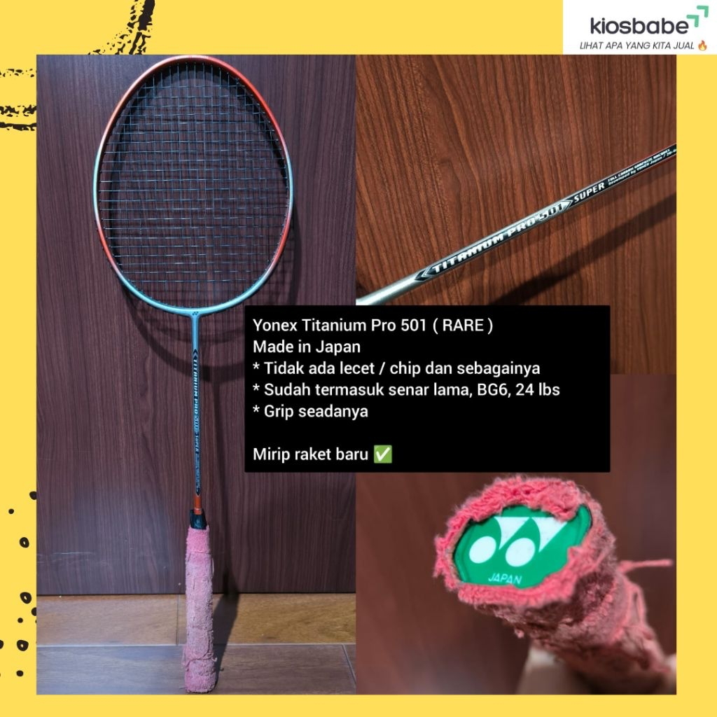 BEKAS - SEPERTI BARU - RARE ITEM - Yonex Titanium 501 Pro Super Raket Bulutangkis Badminton Racket O