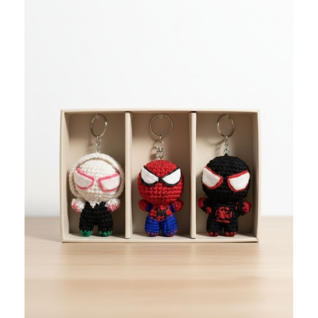 TERMURAH Gantungan kunci spiderman / keychain spiderman / amigurumi spiderman