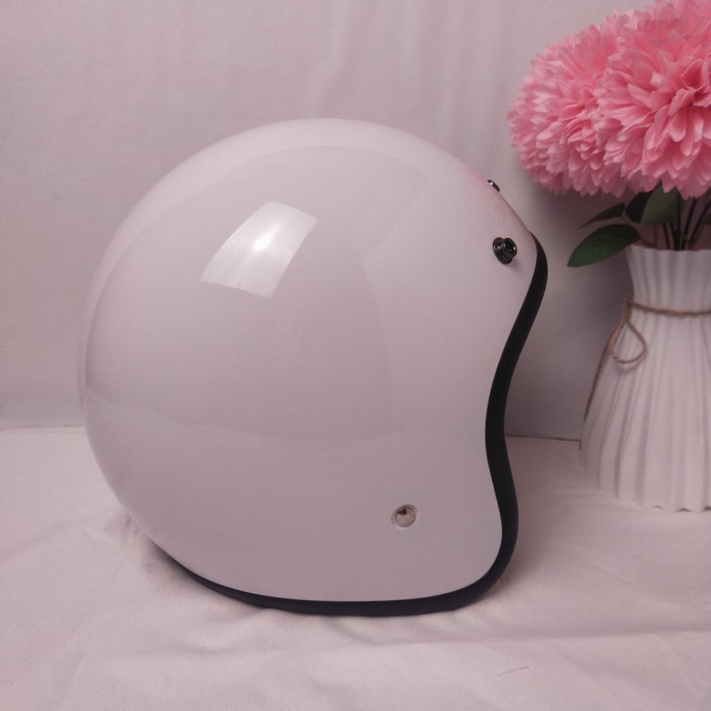 Helm Retro JPN Polos putih / Helm Retro JPN Murah / Helm Retro JPN tanpa logo