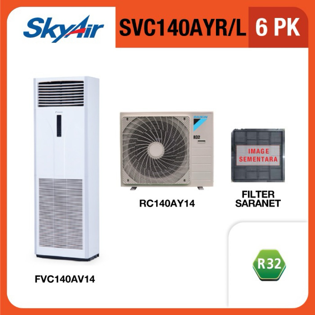 Ac Daikin Standart Deluxe Tipe Floor Standing 6 PK Phase FVC140AYL