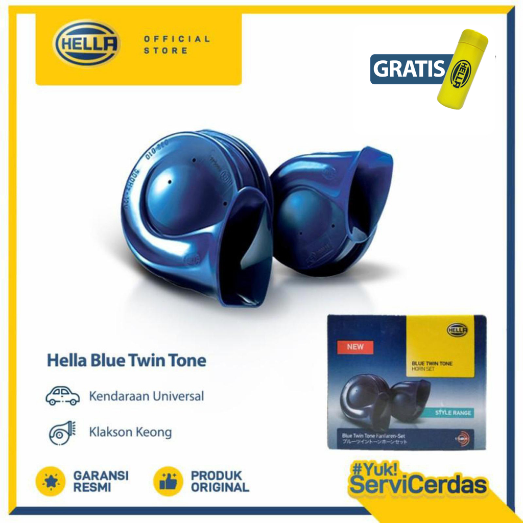 Klakson Keong Hella Blue Twin Tone 12V - Klakson mobil motor