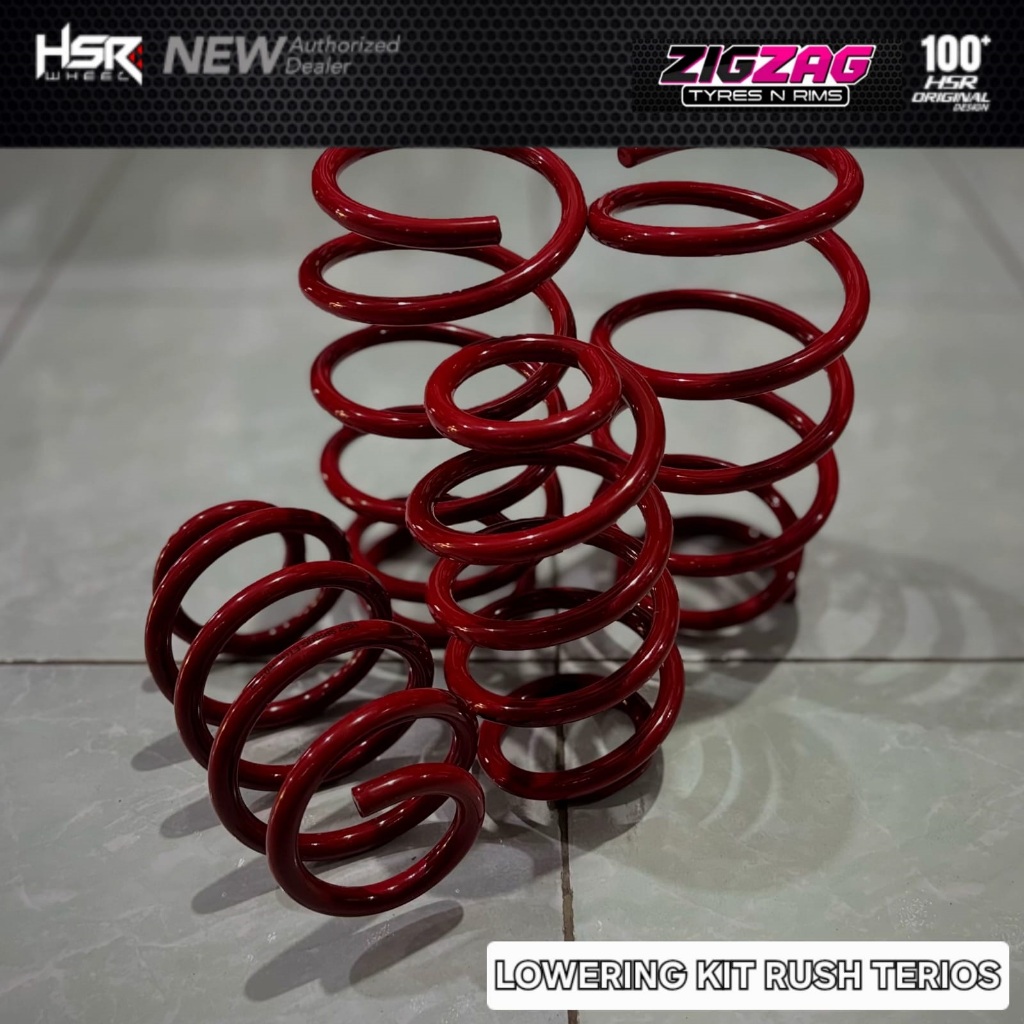 Per Ceper Mobil Rush Terios Red Lowering Kit HSR Wheel Red Terbaru