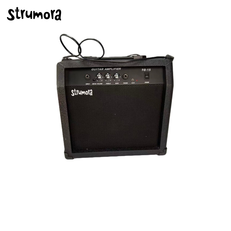 STRUMORA Amplifier Gitar Listrik 15W Amplifier Gitar Listrik TG-15 dengan speaker