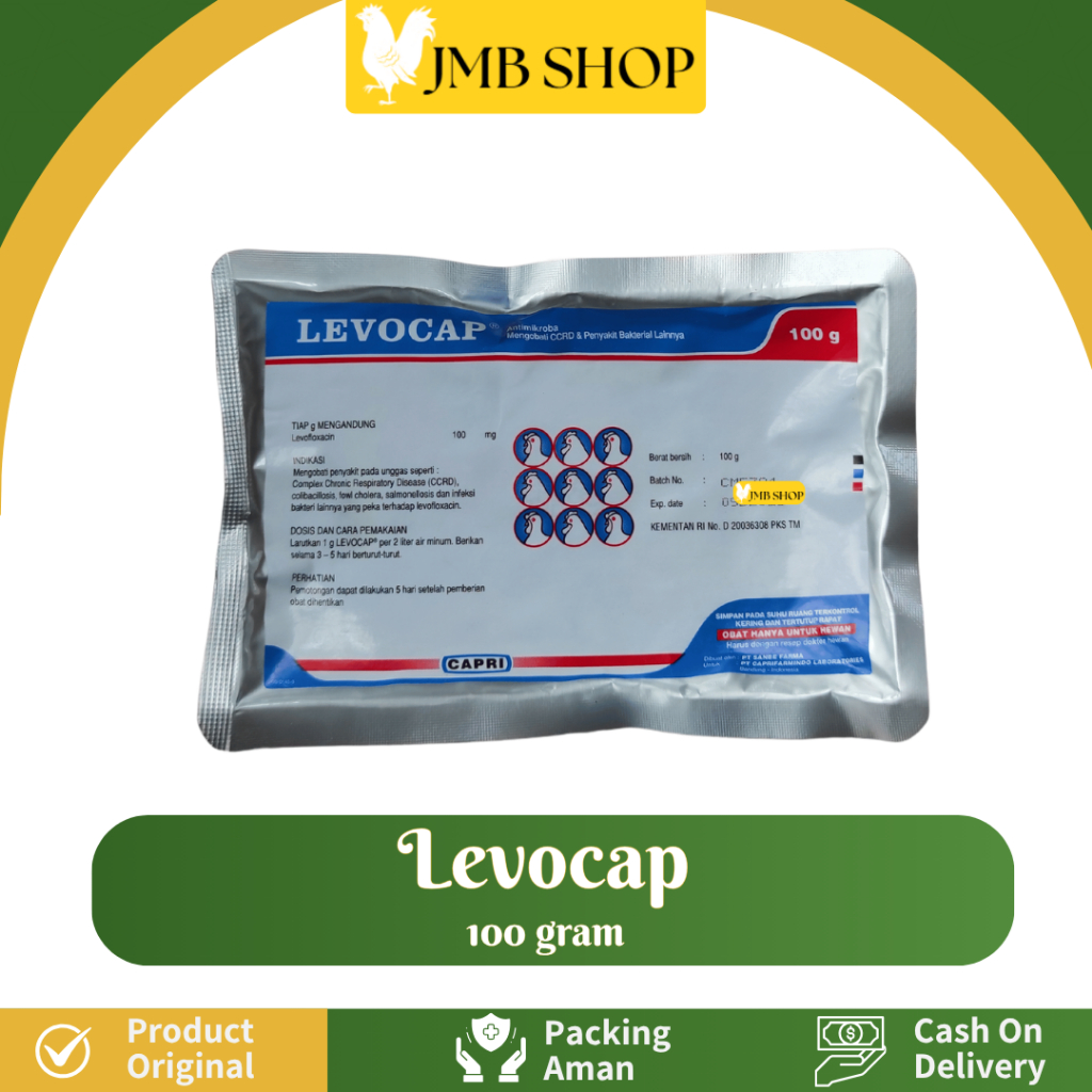 LEVOCAP 100 GRAM - Mengatasi Spektrum Luas Untuk Pencernaan dan Pernafasan pada Unggas