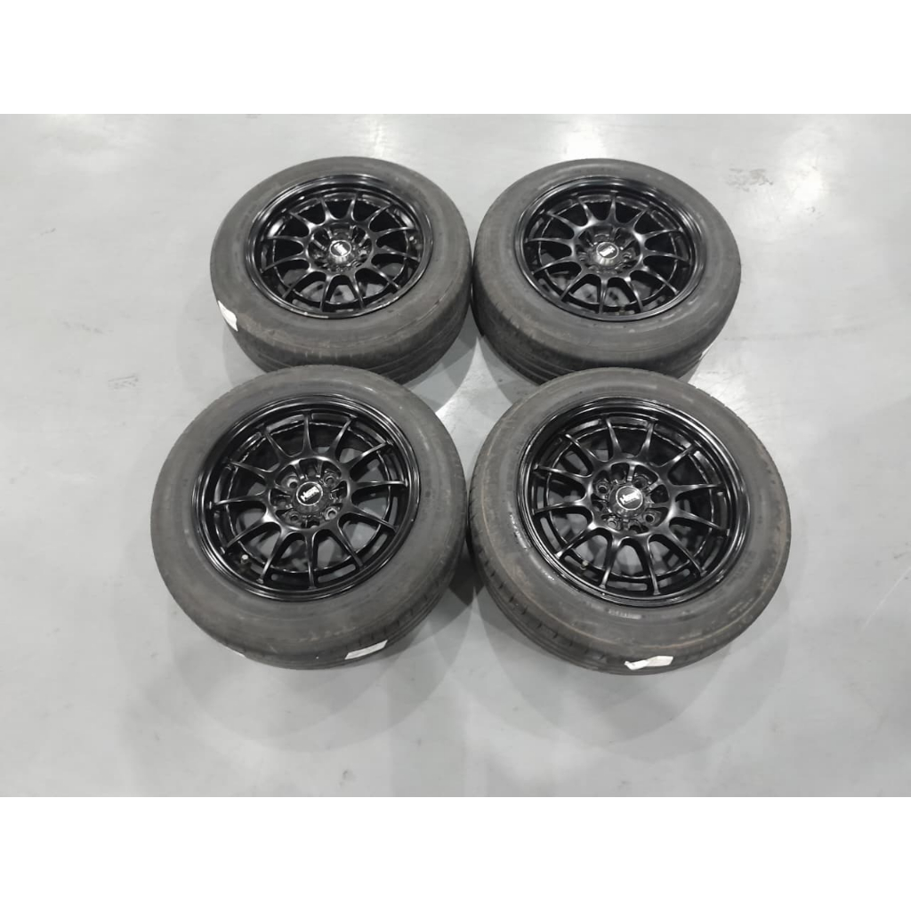 Velg seken enkei spider ring 16 pcd 4x100 4x114 plus ban seken kondisi bagus
