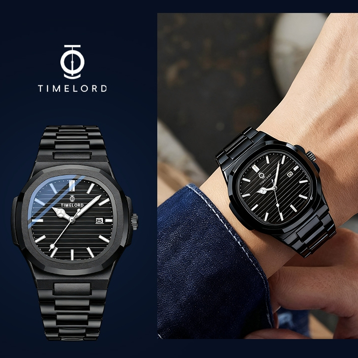 favorit jam tangan pria 2066 timelord original bergaransi water resistant hitam full