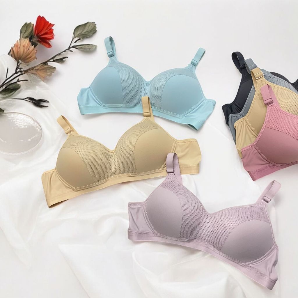 Bra Wanita Sorex 99183 - Tanpa Kawat - Busa Tipis - Cup B - Ukuran 36-42 - Kait 3