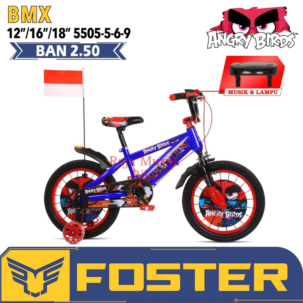 sepeda anak laki laki bmx 18 inch foster 5505-5-6-9 angry birds sepeda bmx foster angry birds
